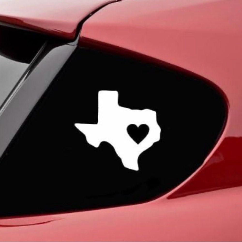 Texas (pick your state) Heart Decal Sticker